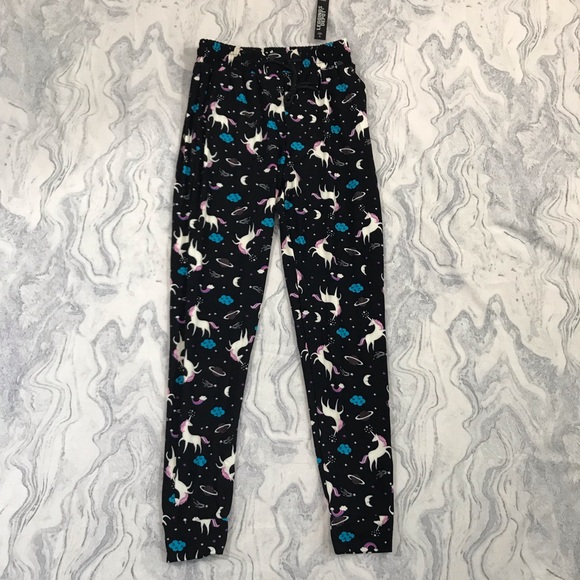 New! Unicorn Print/Black Super Soft Joggers - Picture 8 of 10